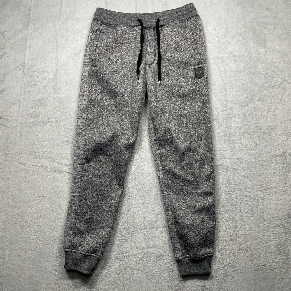 Southpole Jogger Sweat Pants Men Medium Gray Heathered Fleece Drawstring Tapered